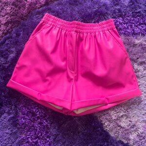 Steve Madden Hot Pink Faux Leather Shorts